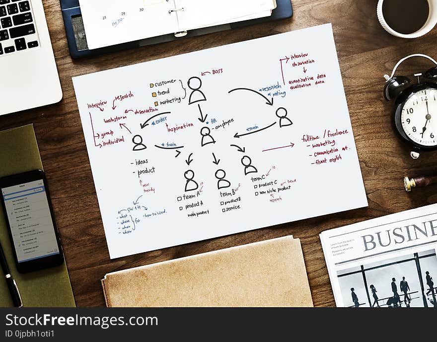 White Paper With People Diagram Print