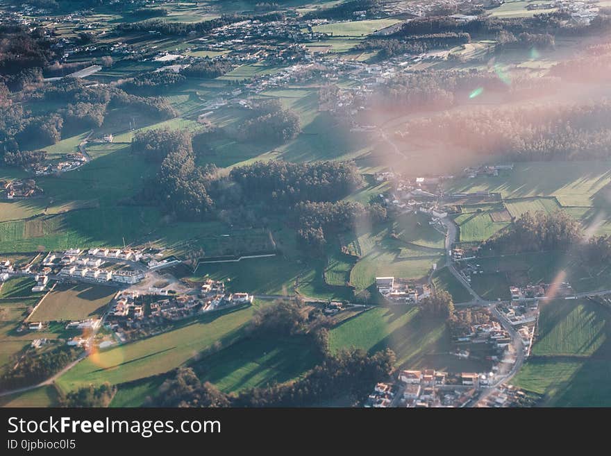 Aerial View of Town