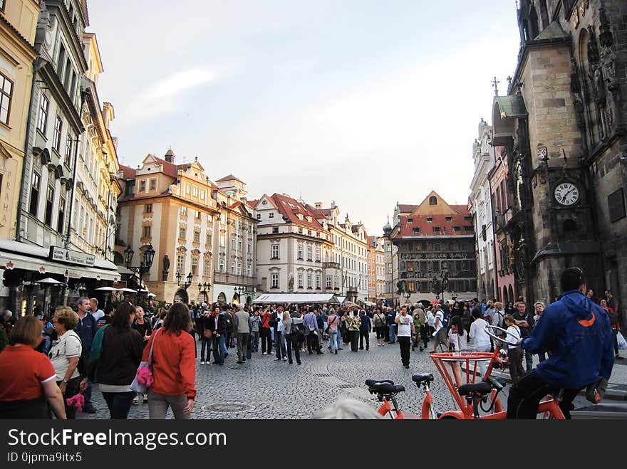 Group of People in Front of Building Structures