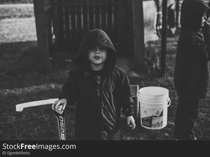 Boy Wearing Zip-up Hoodie