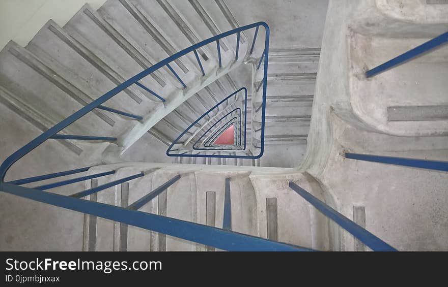 Grey And Blue Spiral Stair Case Painting