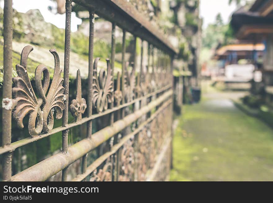 Brown Metal Fence