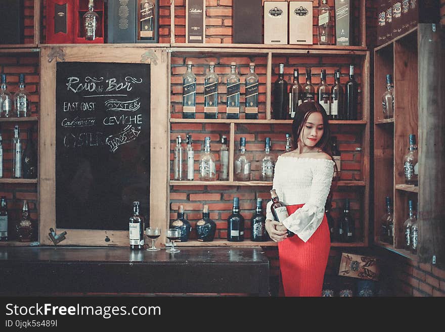 Woman with Alcoholic Beverages