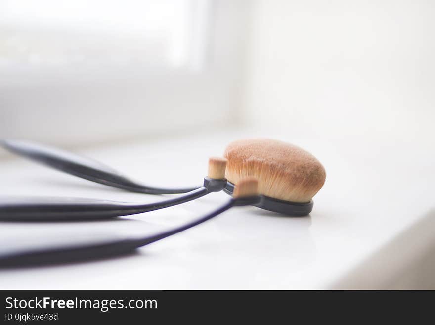 3-piece Black Makeup Brush Set