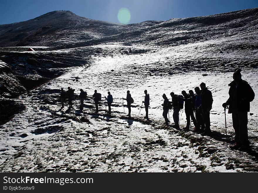 Silhouette of Hikers