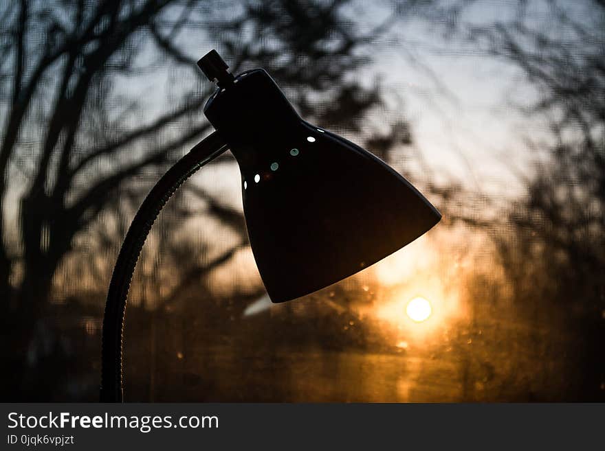 Selective Focus Photography of Task Lamp