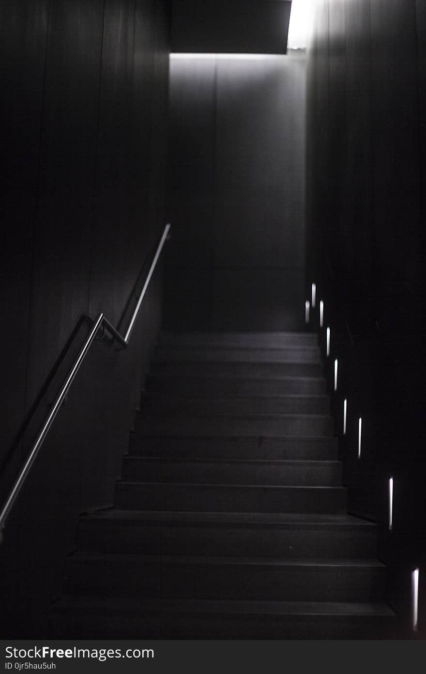 Brown and Black Wooden Staircase