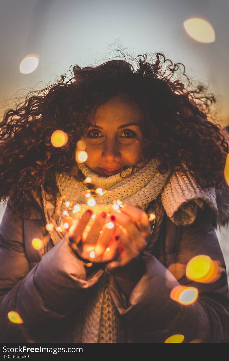 Woman Standing in Bokeh Photography