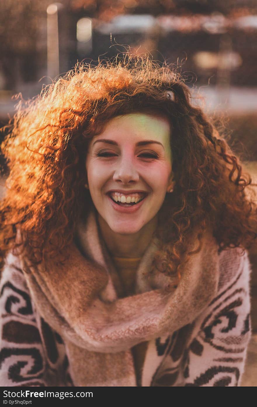 Woman Wearing Brown Scarf