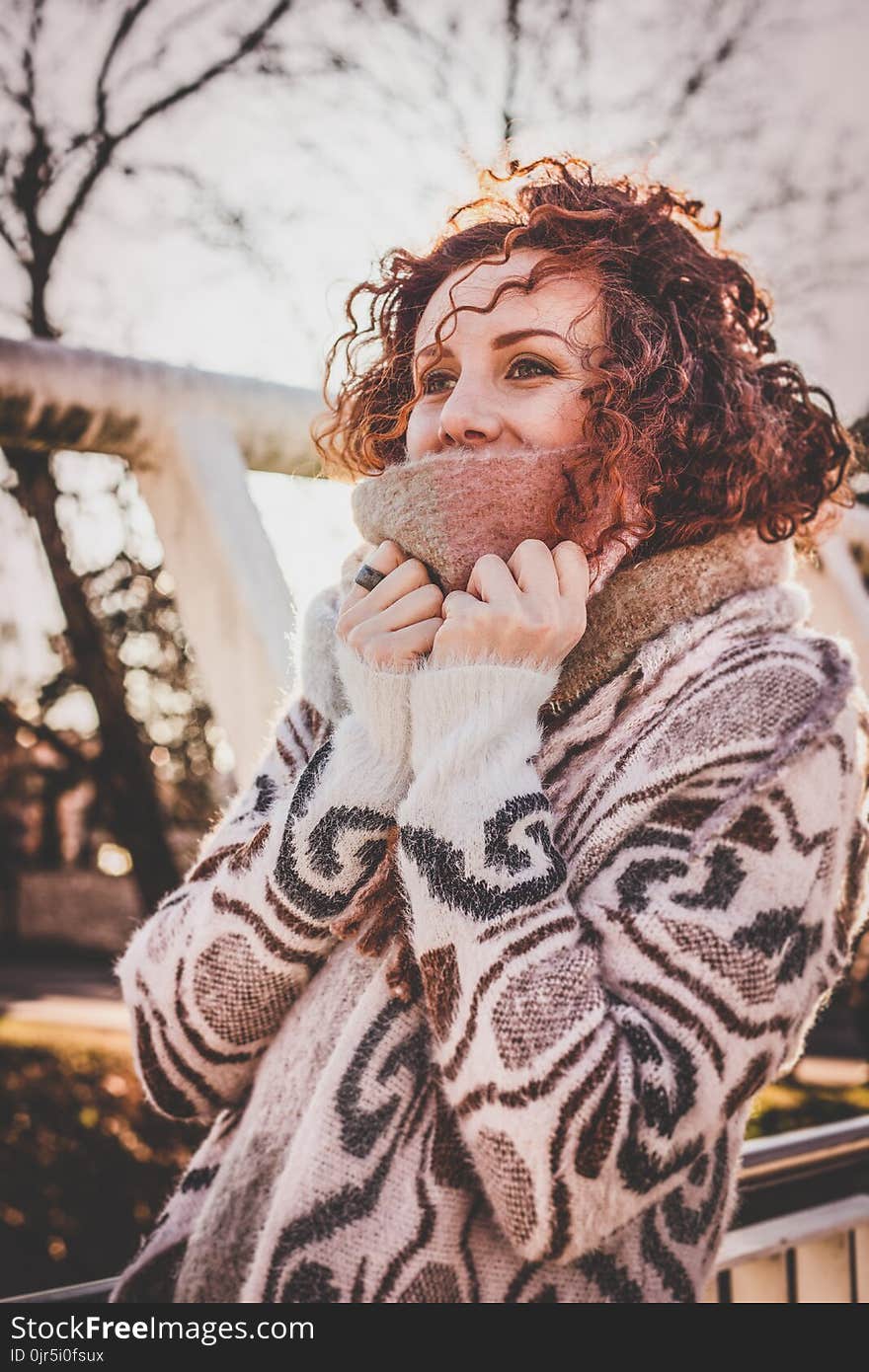 Woman in Brown Sweater