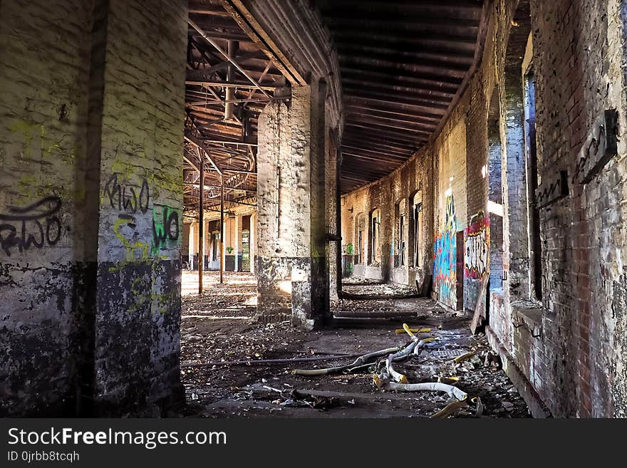 Ruins, Wood, Building, Window