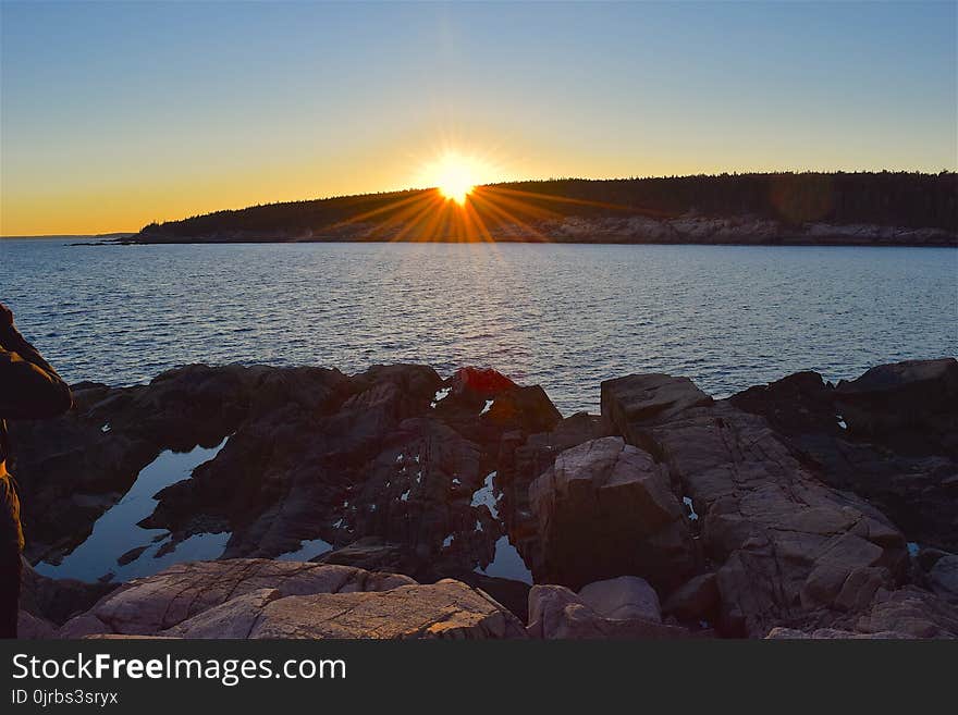 Sea, Sky, Horizon, Sun