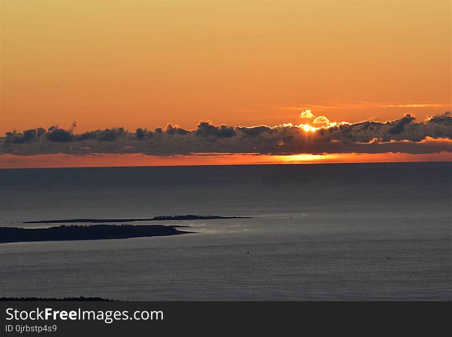 Horizon, Sky, Sea, Sunset