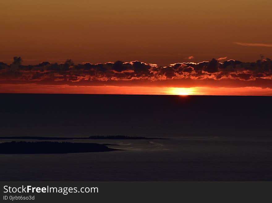 Sky, Horizon, Sunset, Afterglow