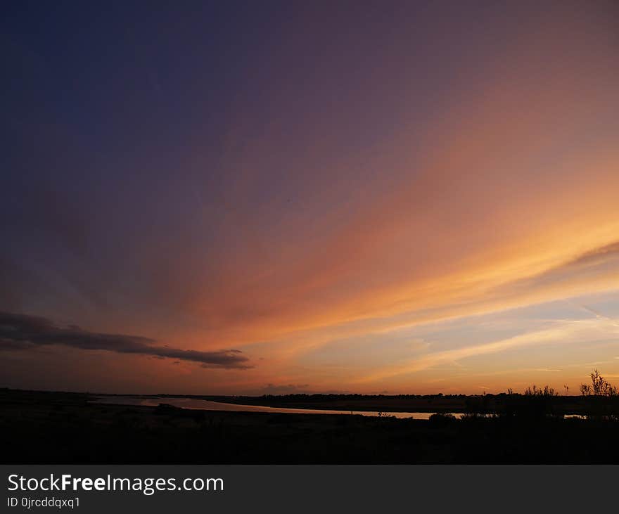 Sky, Afterglow, Horizon, Red Sky At Morning