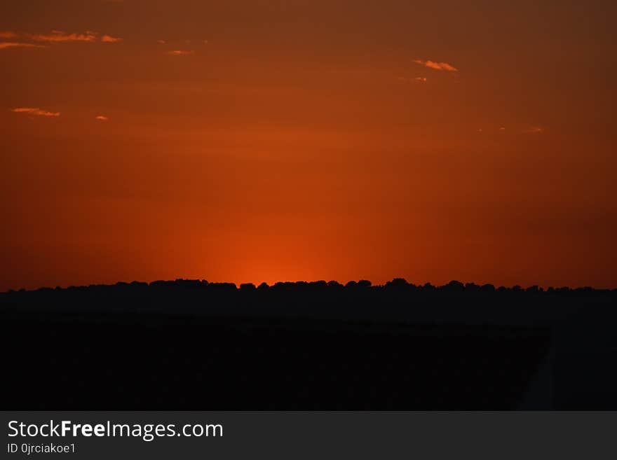 Sky, Horizon, Afterglow, Red Sky At Morning