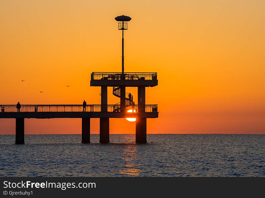 Sea, Sunrise, Sunset, Horizon