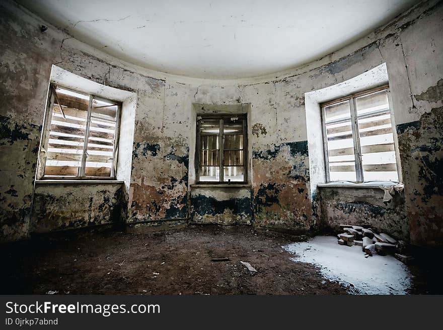 Old abandoned creepy manor house room