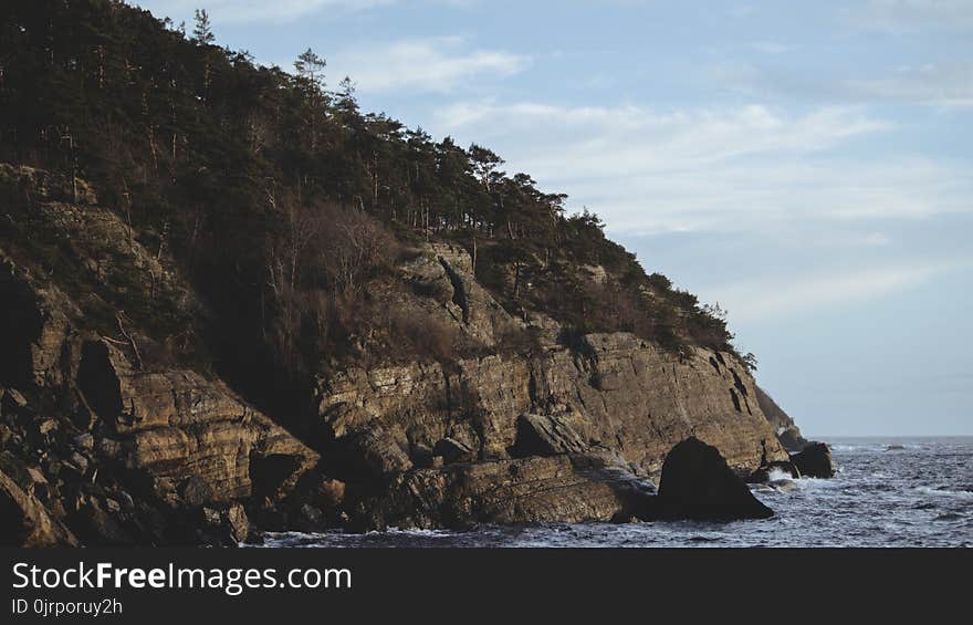 Landscape Photography of Cliff and Ocean