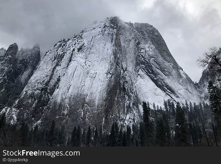 Grey Snowy Mountain Top