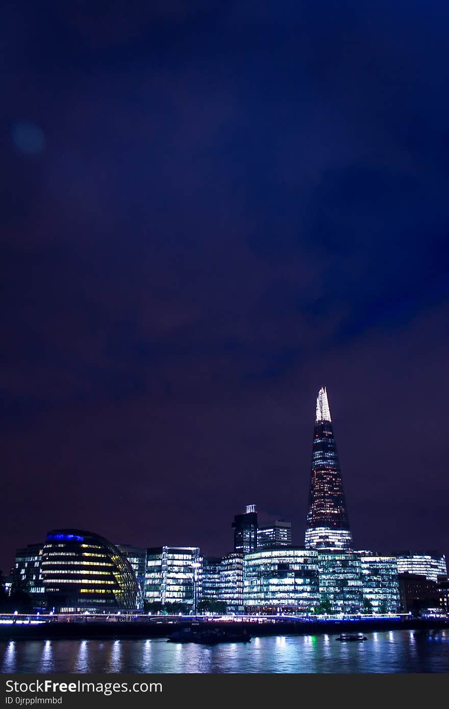 Panoramic Photo of City Buildings during Nighttime