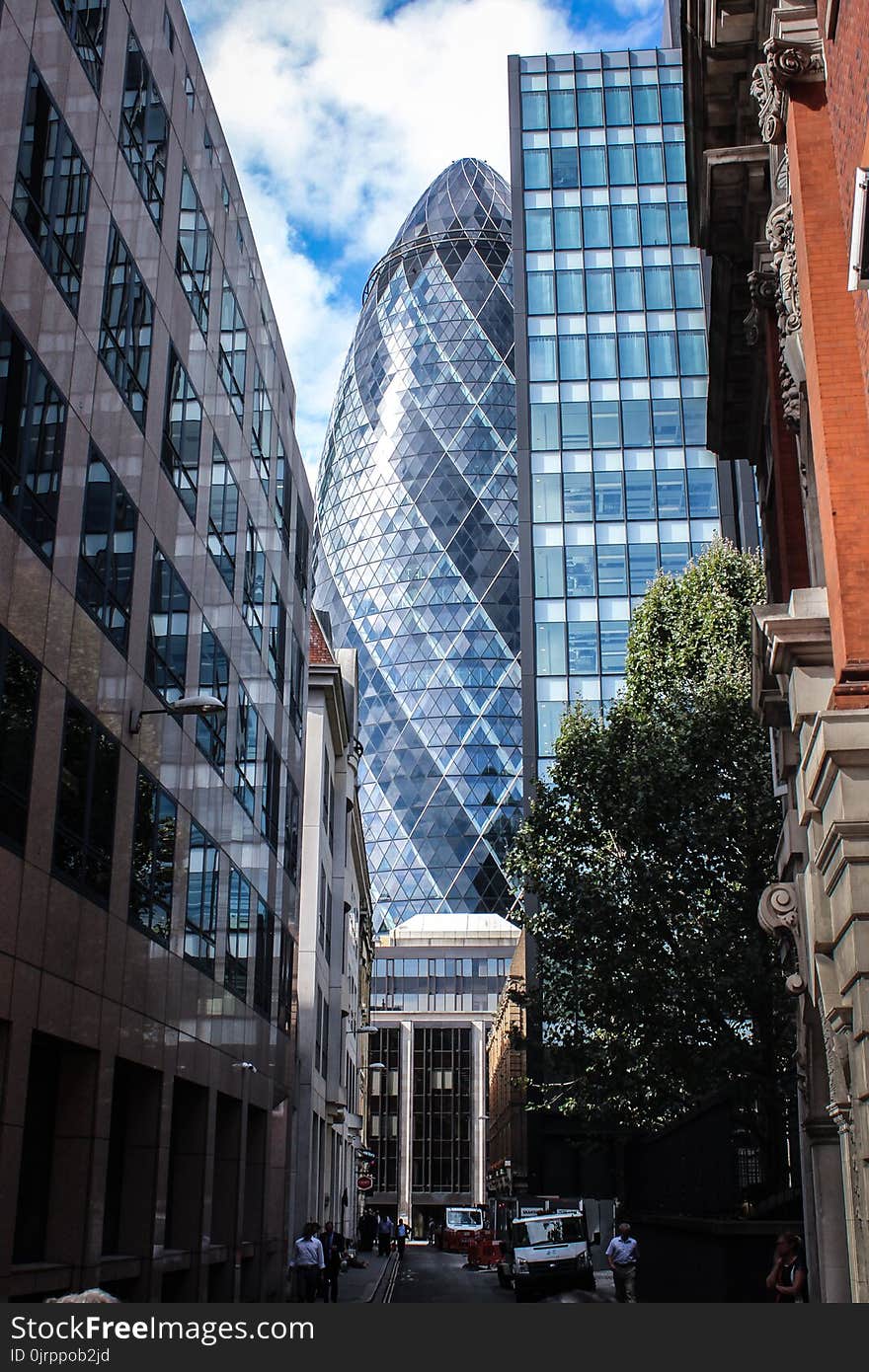 Grey and Blue Glass Bullet Tower