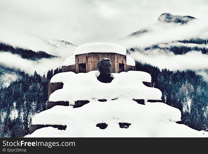 Snow Covered Monument