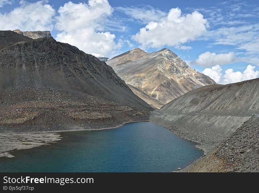 Body of Water Between Mountains