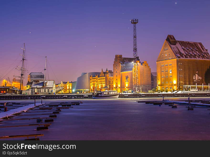 Landscape Photography of White Buildings during Golden Hour