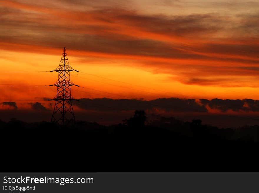 Transmission Tower during Golden Hour