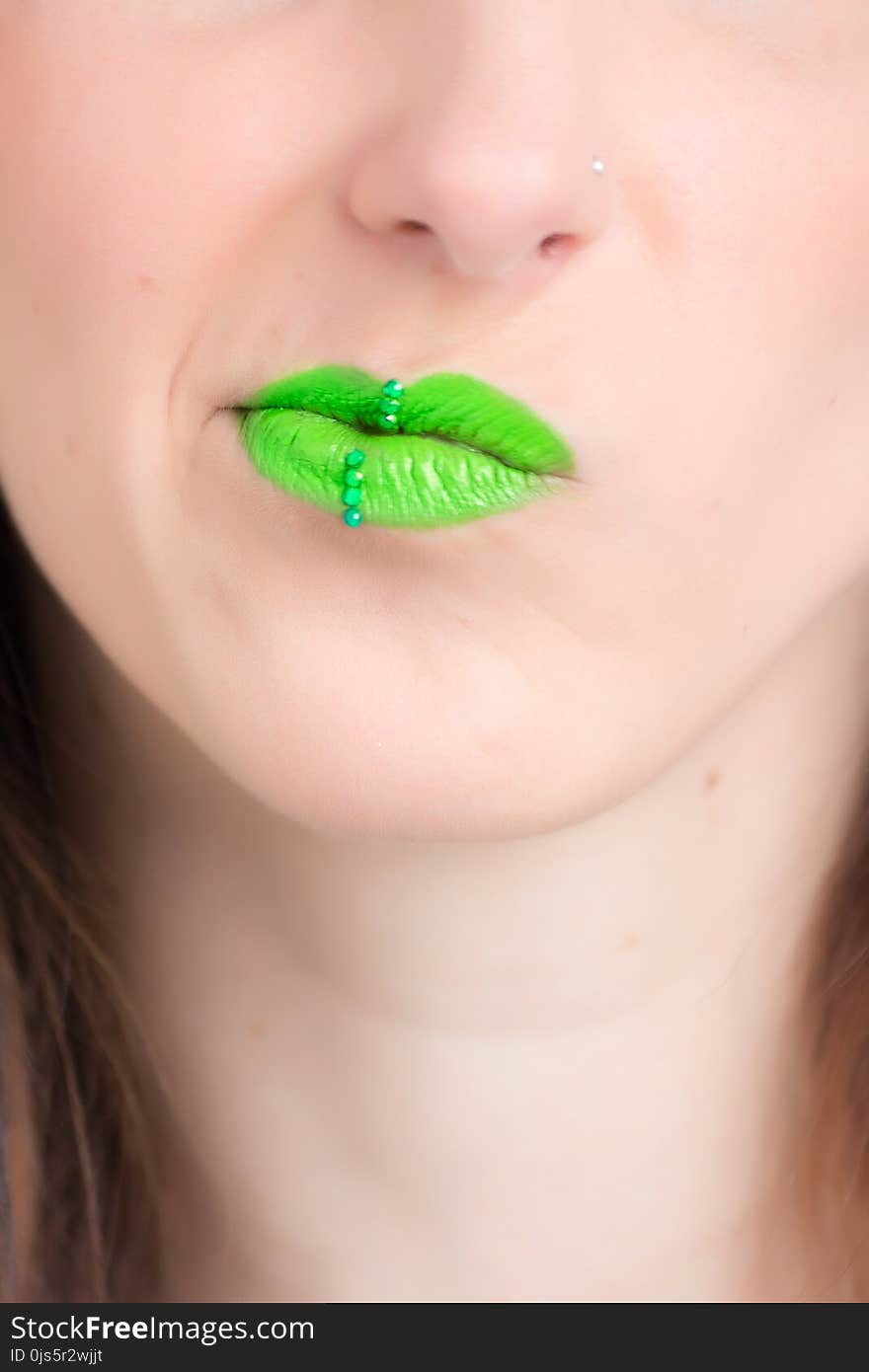 Woman in Green Lipstick