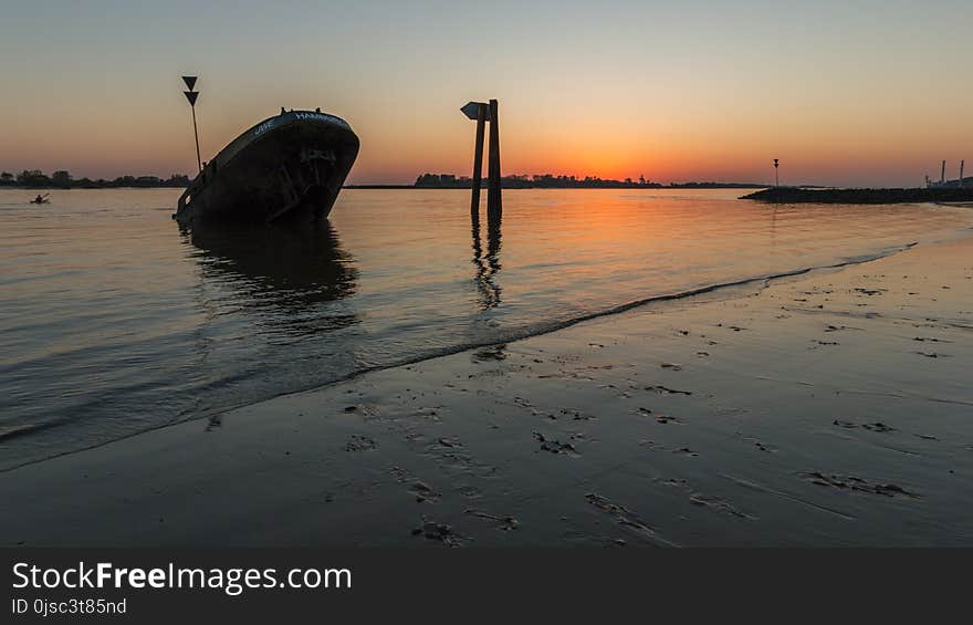 Reflection, Sunrise, Water, Sunset