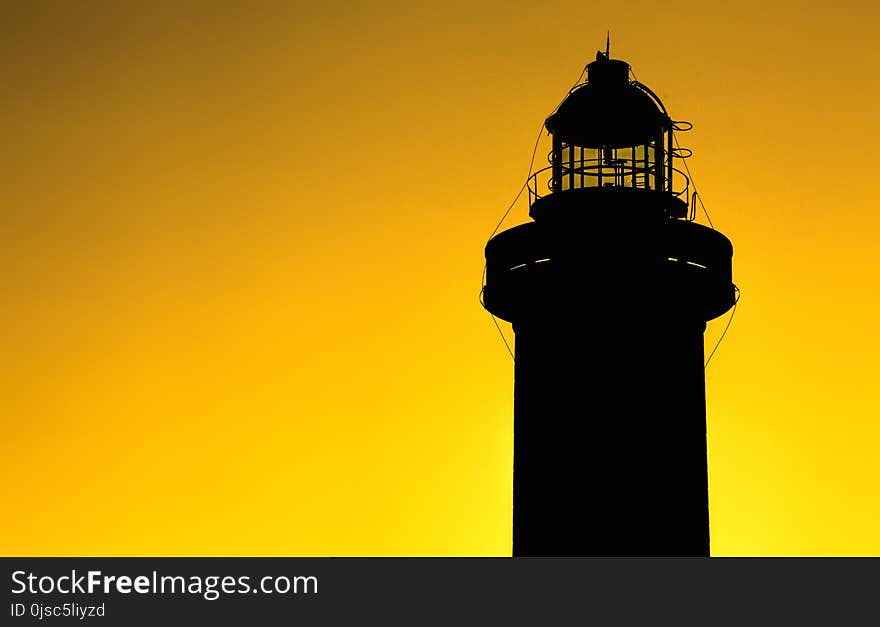 Yellow, Sky, Silhouette, Tower