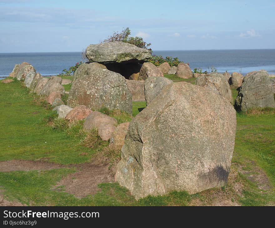 Rock, Promontory, Coast, Bedrock