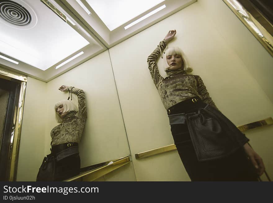 Woman Wearing Gray Long-sleeved Shirt