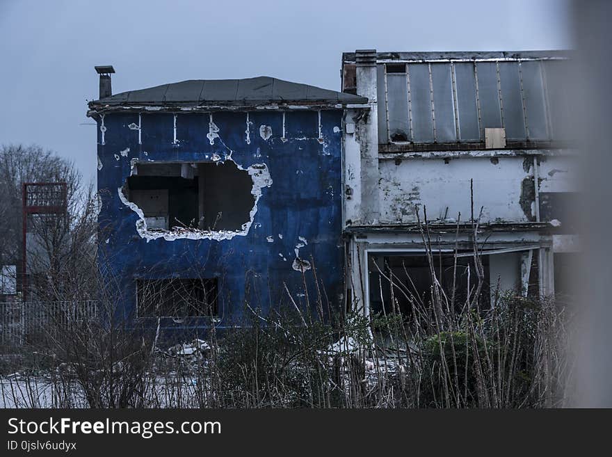 Blue and Gray Concrete Building