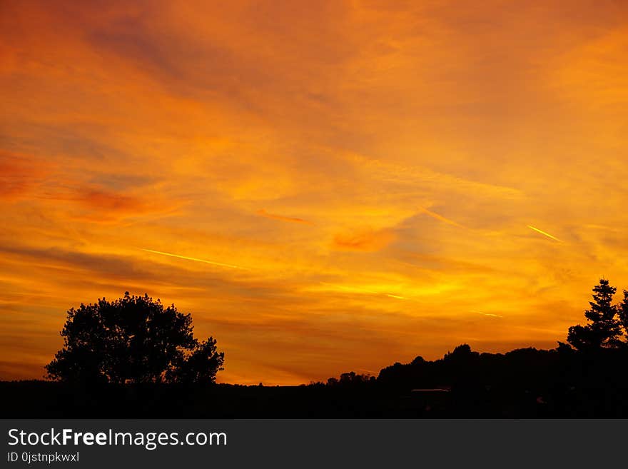 Sky, Red Sky At Morning, Afterglow, Dawn