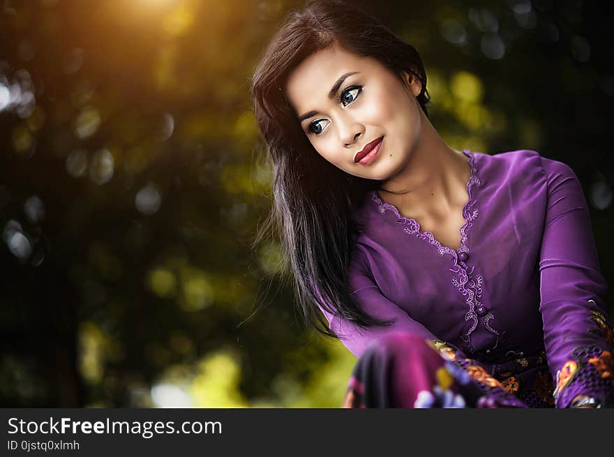 Beauty, Lady, Girl, Sitting