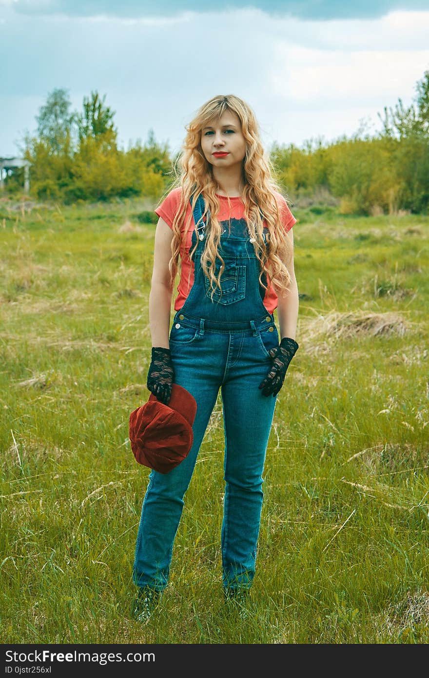 Grass, Jeans, Girl, Denim