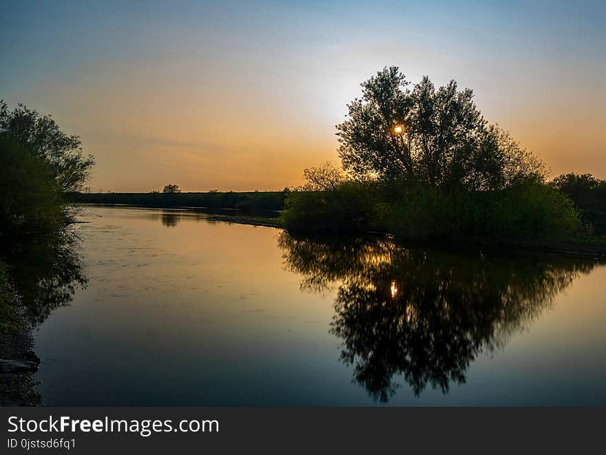 Reflection, Waterway, Water, Nature