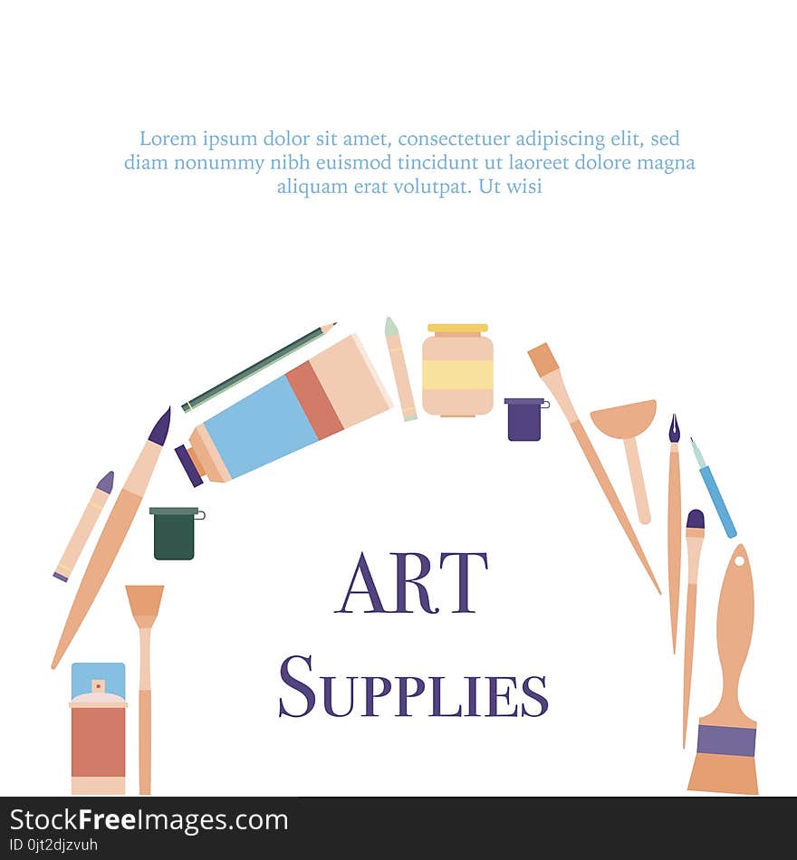 Art Supplies Circle Concept