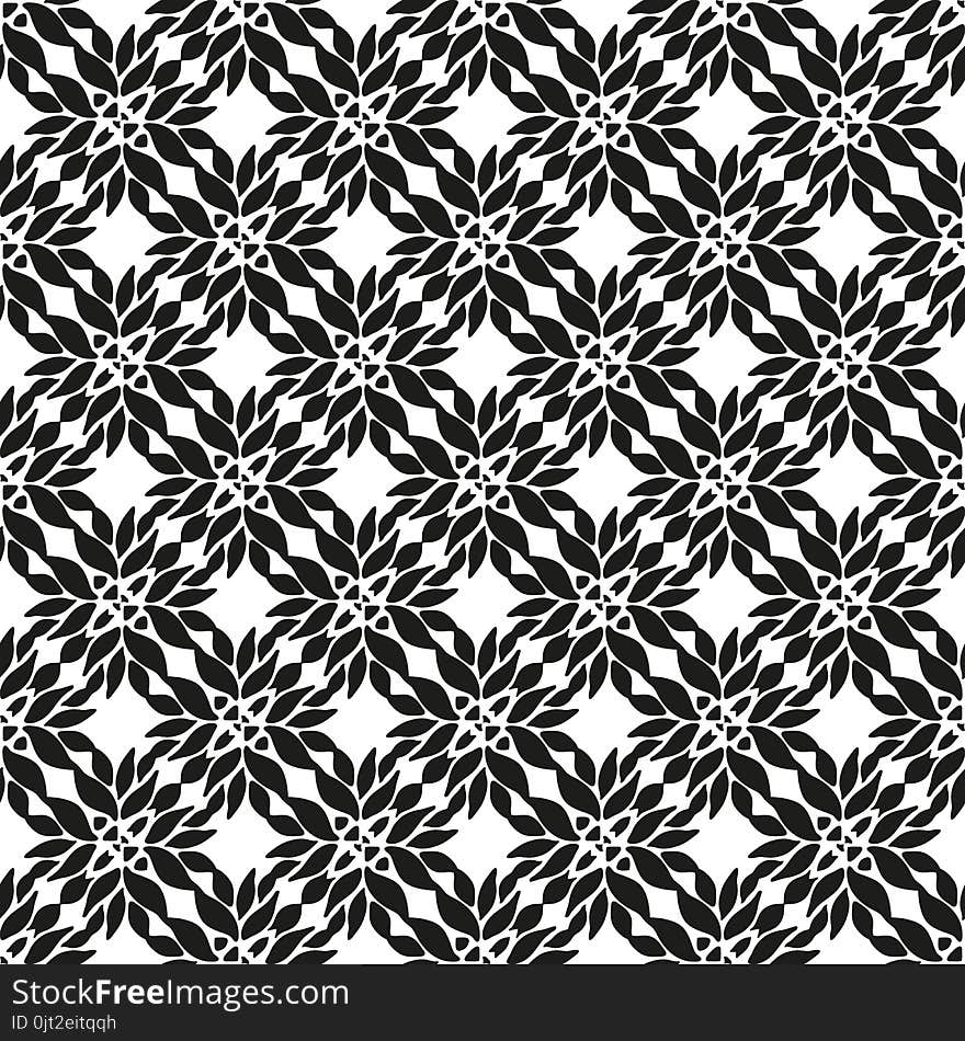 Ornamental seamless floral ethnic black and white pattern. Background can be used for surface design, wallpaper, textile, fabric, wrapping, web. Template for design and decoration