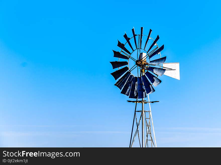 Close up of a Steel Windpump in the semi desert Karoo region in South Africa