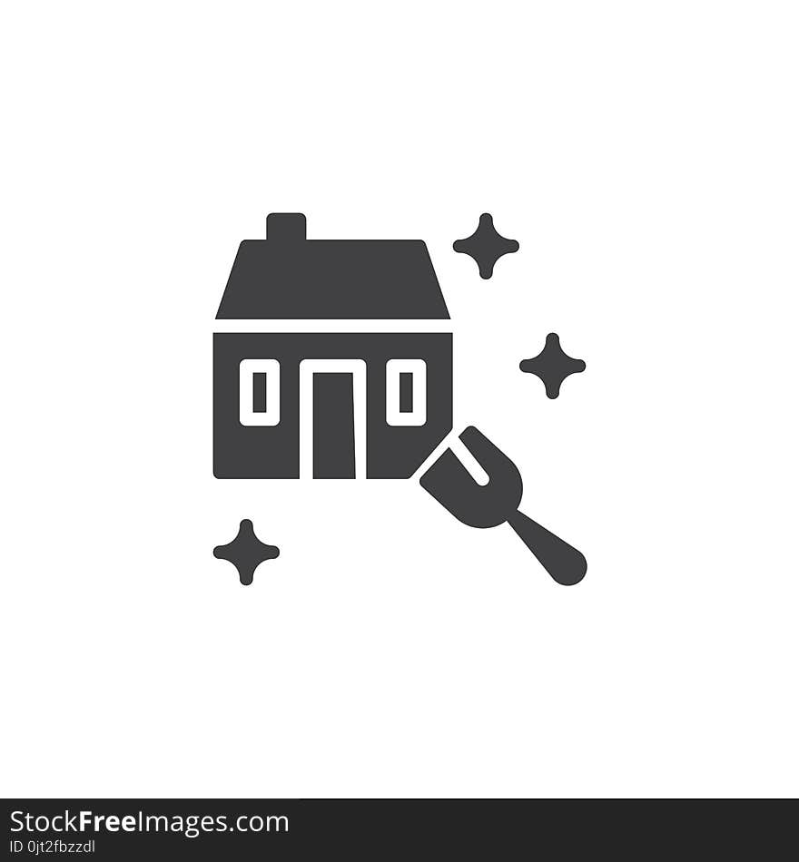 House cleaning service vector icon. filled flat sign for mobile concept and web design. Home clean simple solid icon. Symbol, logo illustration. Pixel perfect vector graphics