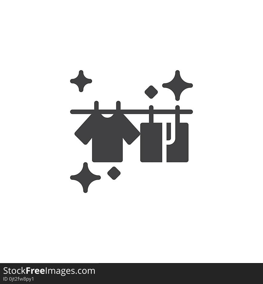 T-shirts hanging on a clothesline vector icon