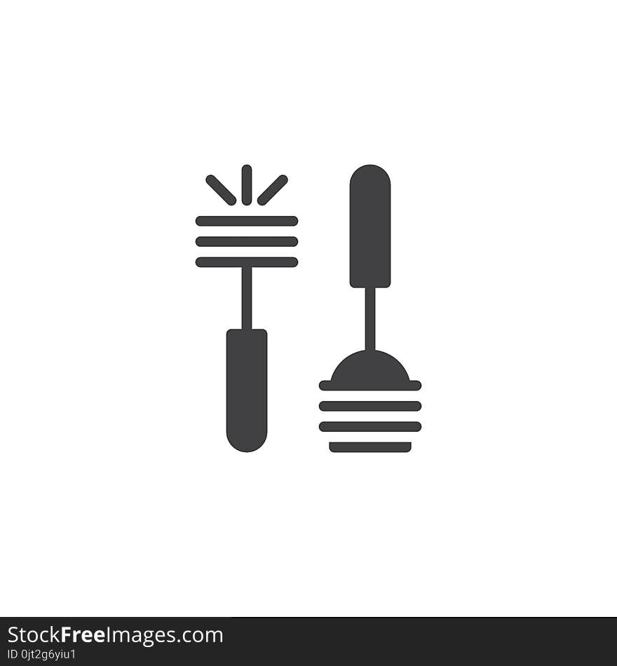 Plunger and toilet brush vector icon. filled flat sign for mobile concept and web design. Toilet washing equipment simple solid icon. Symbol, logo illustration. Plunger and toilet brush vector icon. filled flat sign for mobile concept and web design. Toilet washing equipment simple solid icon. Symbol, logo illustration.