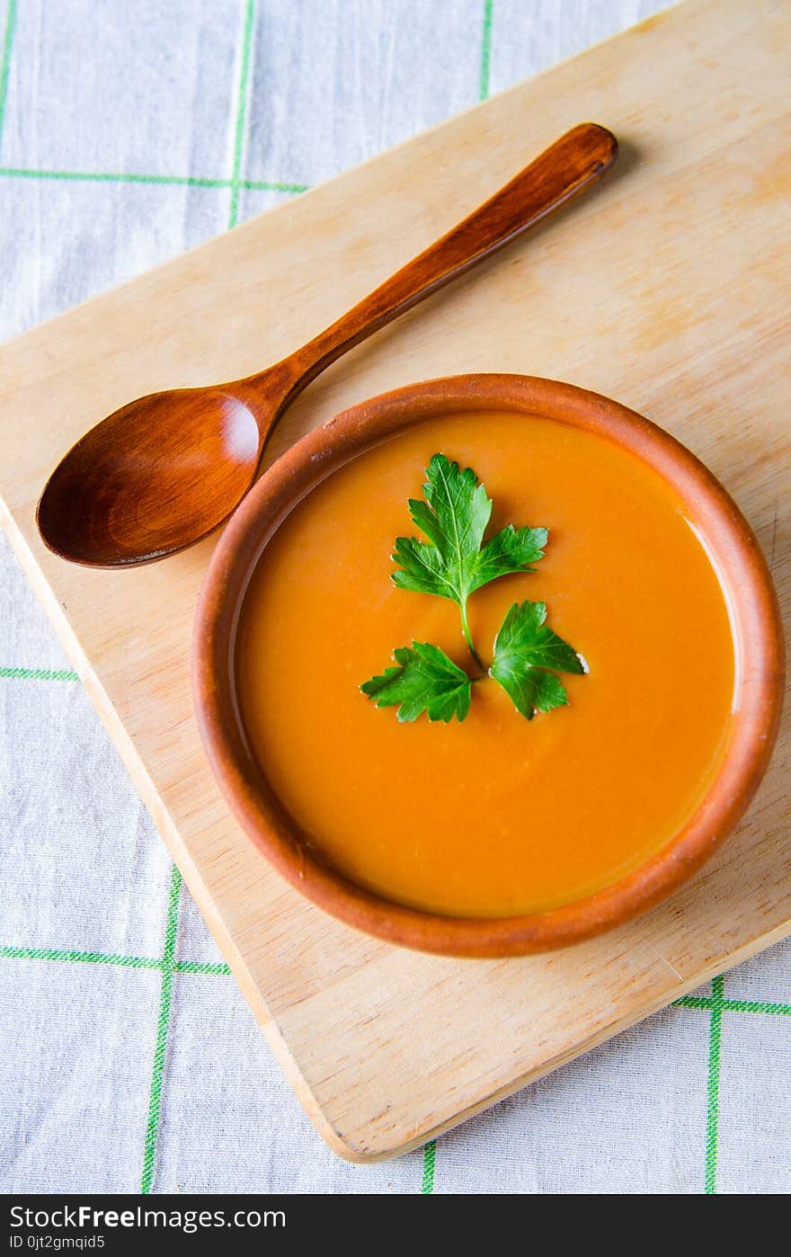 The tomato soup prepared in traditional italian style