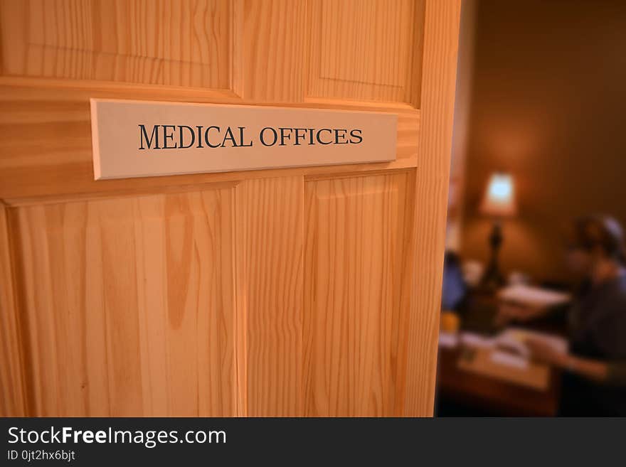 Open Hospital Door to a Medical offices Room,Healthcare and people concept