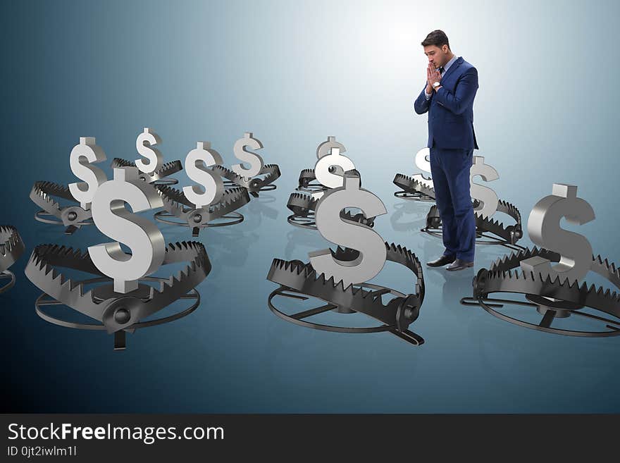 The businessman being trapped by dollar