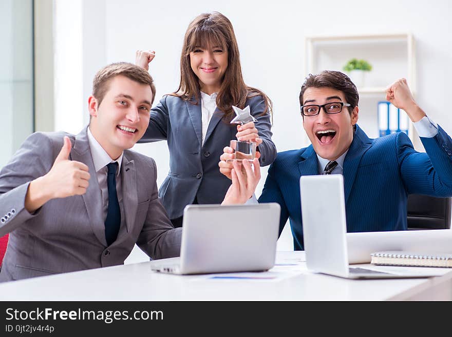 The business meeting with employees in the office